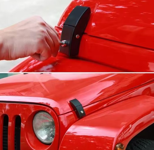 კაპოტის WRANGLER 2007-2017 საკეტი შავი, ორივე მხრის გასაღებით